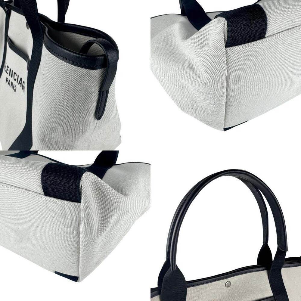 Balenciaga Black Leather Handbag Canvas White - Picture 4 of 4